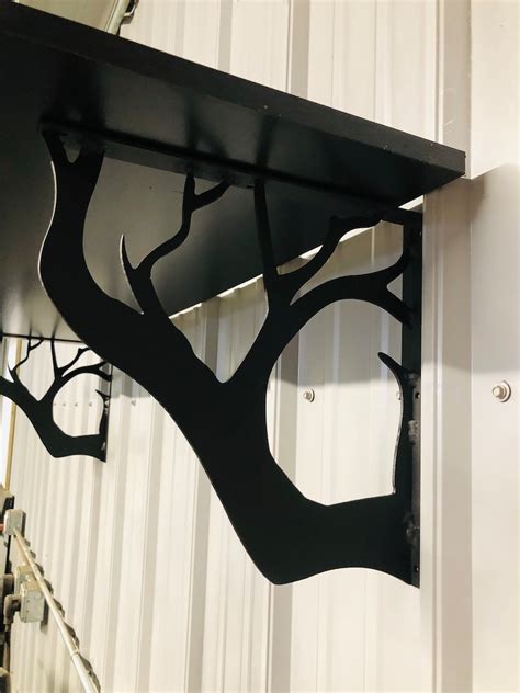 metal tree branch shelf brackets|Brown Cast Iron Branch Shelf Bracket .